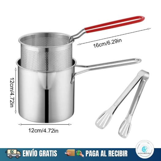 Olla Freidora Multifuncional de Acero Inoxidable