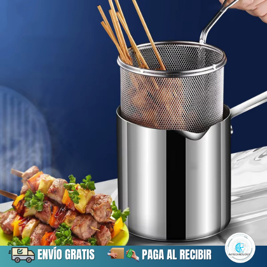 Olla Freidora Multifuncional de Acero Inoxidable