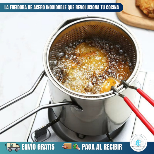 Olla Freidora Multifuncional de Acero Inoxidable