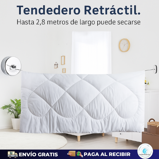 Tendedero Retráctil De Acero Inoxidable De 2.8 Metros