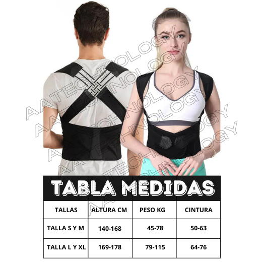Corrector De Postura De Espalda Y Hombros Ajustable