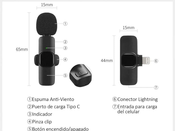 MICRÓFONOS INALÁMBRICOS SOLAPA 2 EN 1.