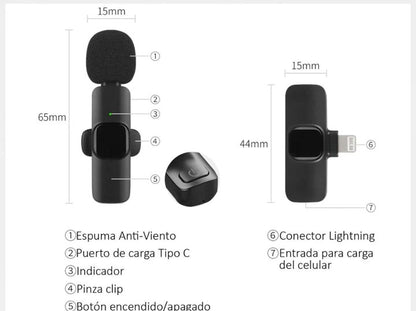 Micrófonos Inalámbricos Solapa 2 En 1