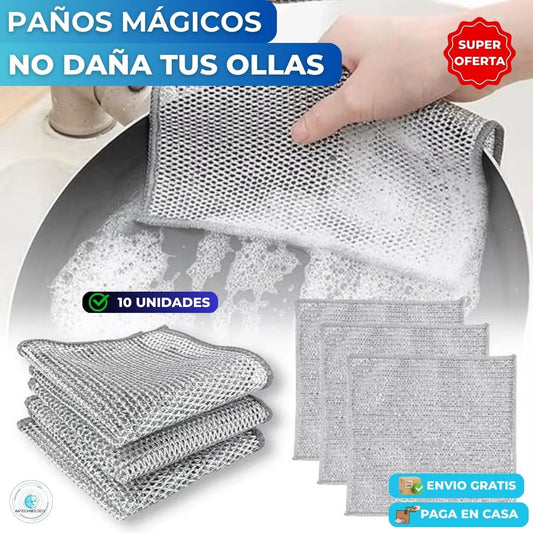 Set 10 Paños Mágicos de Acero Inoxidable para Cocina