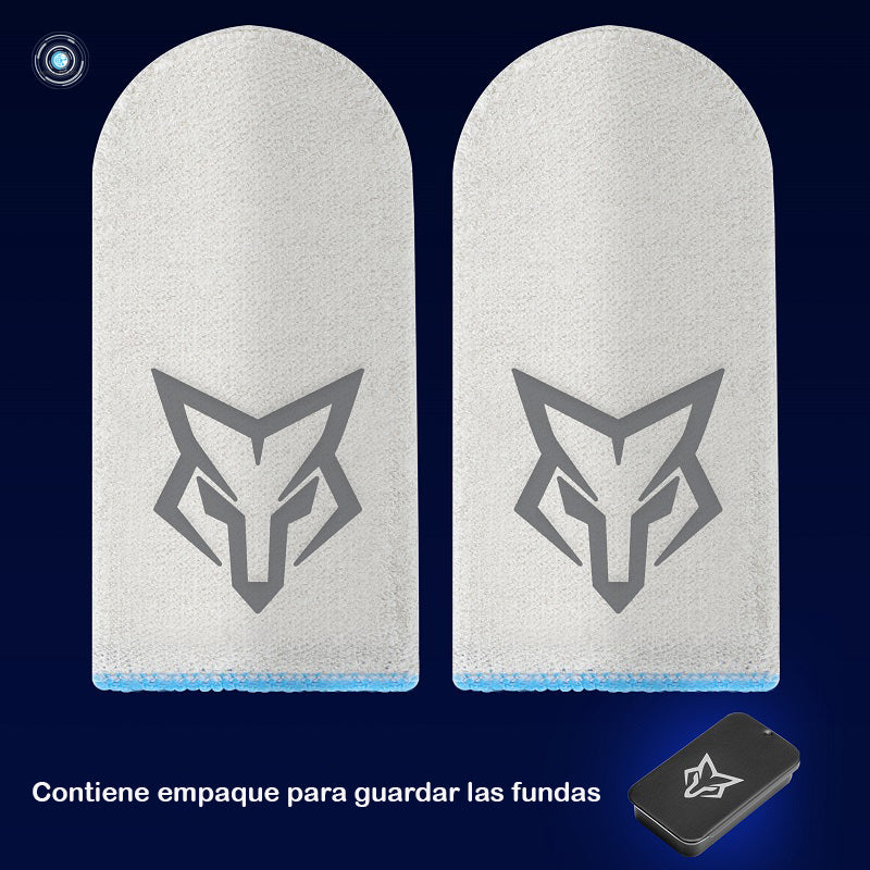 2 GUANTES, FUNDAS DEDALES GAMER PARA DEDOS GAMER V5 DE FIBRA DE VIDRIO + ESTUCHE