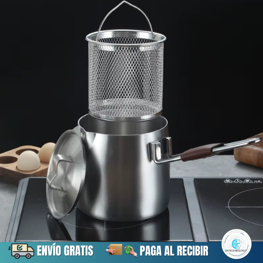 Olla Freidora Multifuncional de Acero Inoxidable