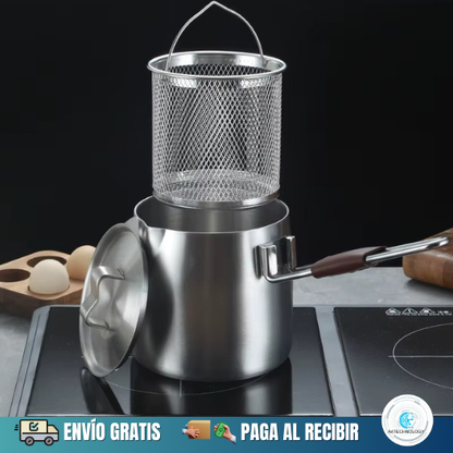 Olla Freidora Multifuncional de Acero Inoxidable