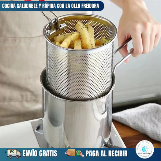 Olla Freidora Multifuncional de Acero Inoxidable