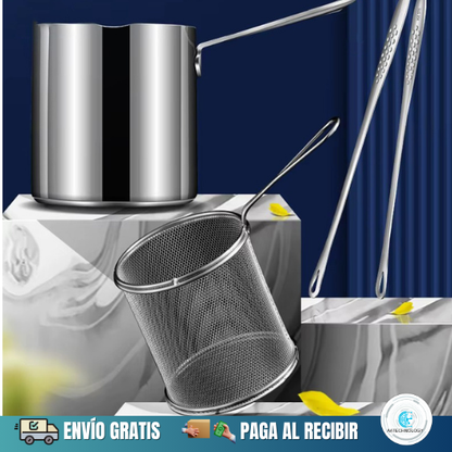 Olla Freidora Multifuncional de Acero Inoxidable