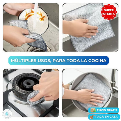 Set 10 Paños Mágicos de Acero Inoxidable para Cocina