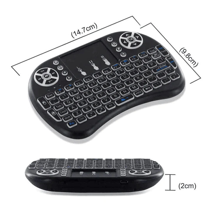 MINI TECLADO INALÁMBRICO KEYBOARD PARA TV, XBOX, PS, PC.