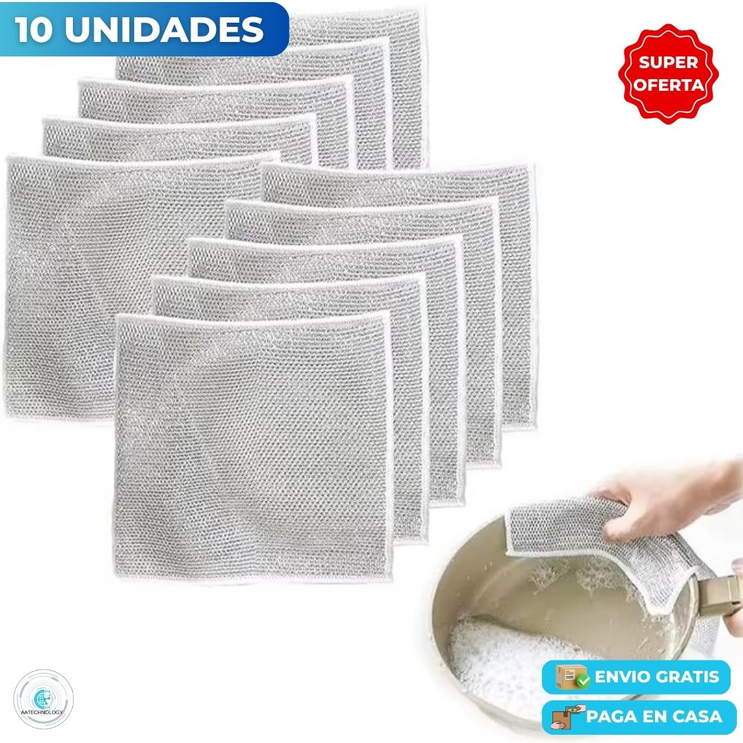 Set 10 Paños Mágicos de Acero Inoxidable para Cocina