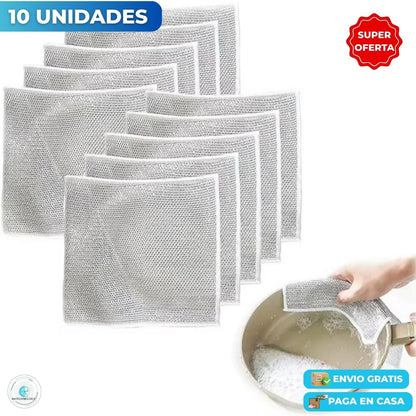 Set 10 Paños Mágicos de Acero Inoxidable para Cocina