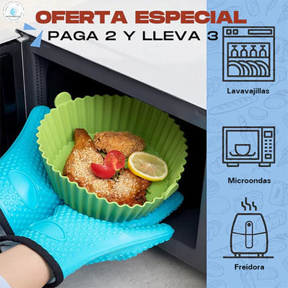 3 Moldes Grandes En Silicona Protector Para Freidora De Aire