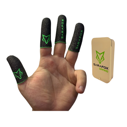 4 Guantes Fundas Profesional Para Dedos Gamer V9 + Estuche