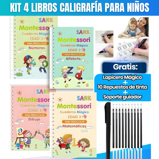 SET DE 4 LIBROS DE CALIGRAFÍA EN ESPAÑOL