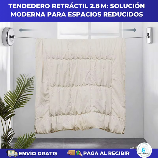Tendedero Retráctil De Acero Inoxidable De 2.8 Metros