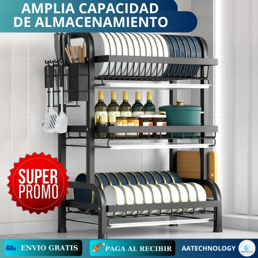 ESCURRIDOR DE LOZA PREMIUM 3 NIVELES CON ENVIO GRATIS