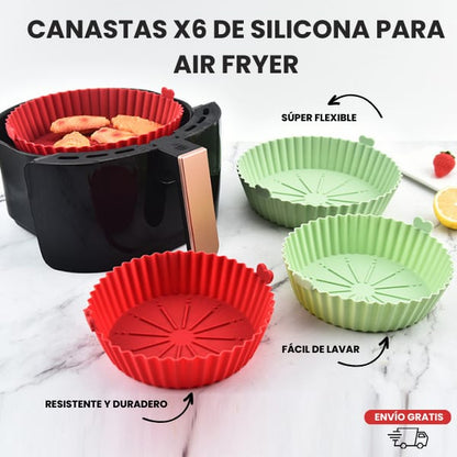 6 Moldes En Silicona Protector Para Freidora De Aire