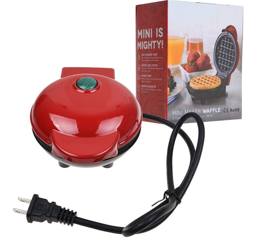 Mini Waflera de rejilla de fácil uso. Pequeña y practica Wafflera redonda. Maquina  para hacer deliciosos Waffles, Moda de Mujer