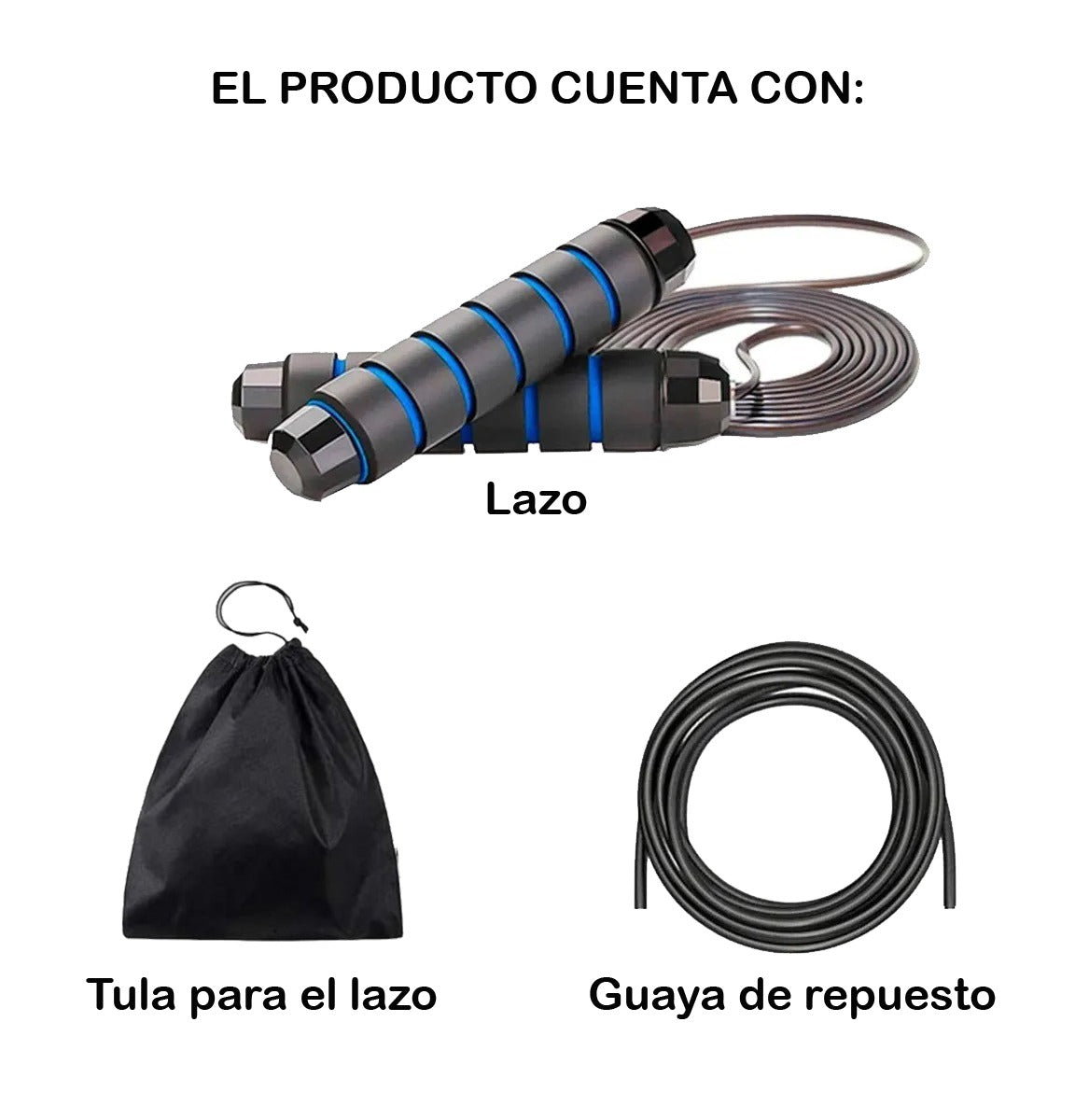 Cuerda Lazo De Velocidad Gym + Empaque + Guaya Ajustable.