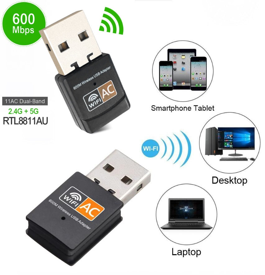 ADAPTADOR RECEPTOR WIFI USB 600